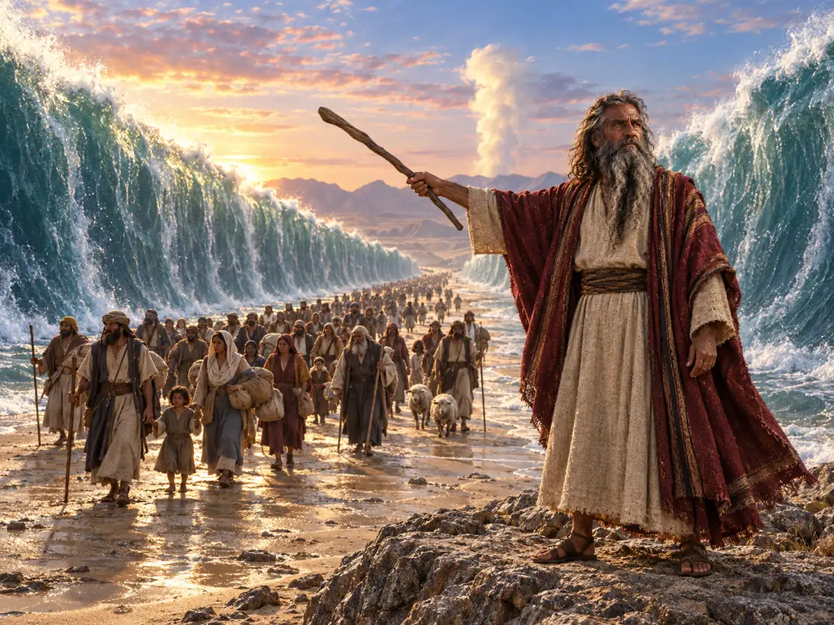 El paso del mar Rojo: recreación artística