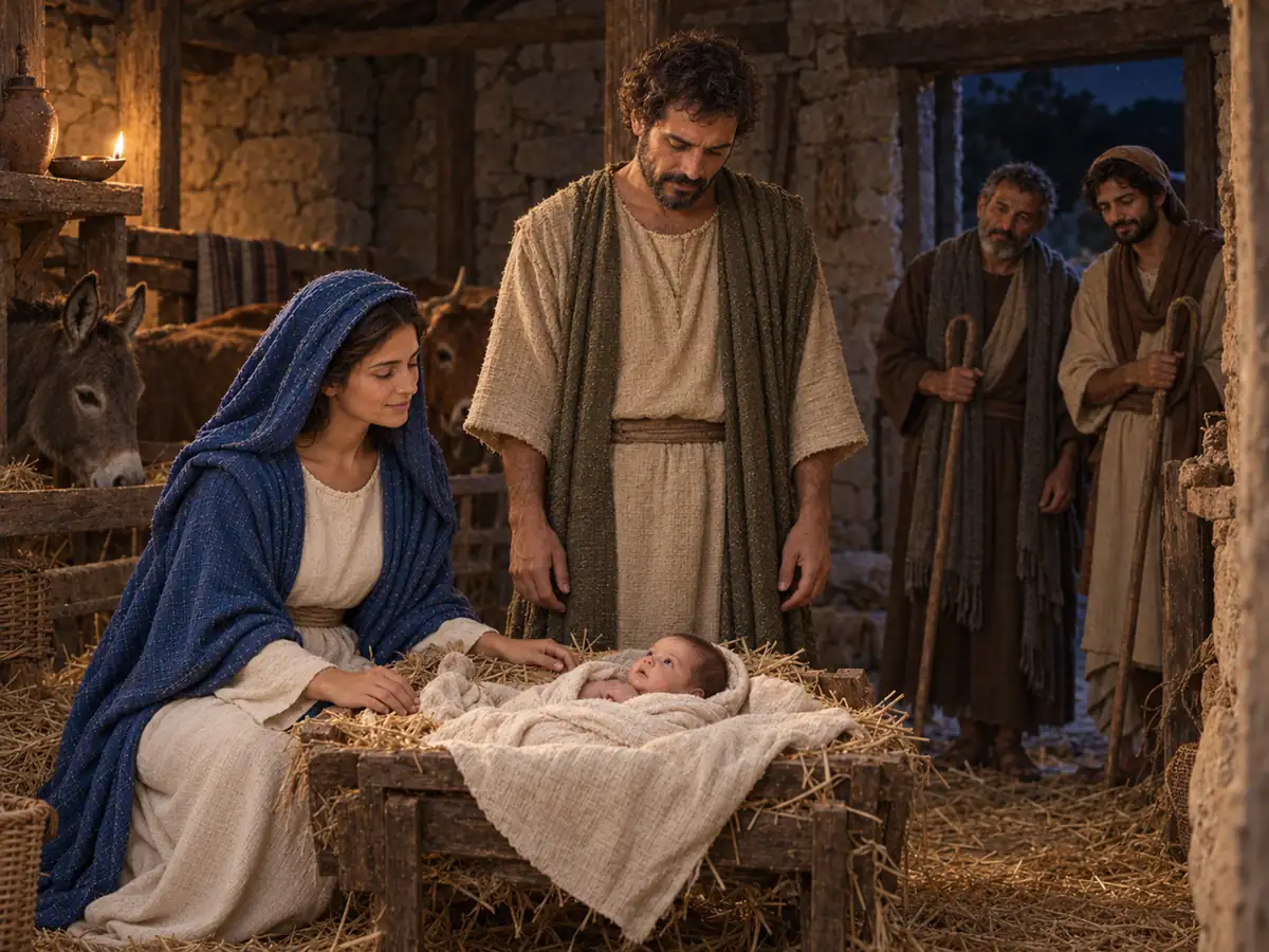 El nacimiento de Jesús: recreación artística