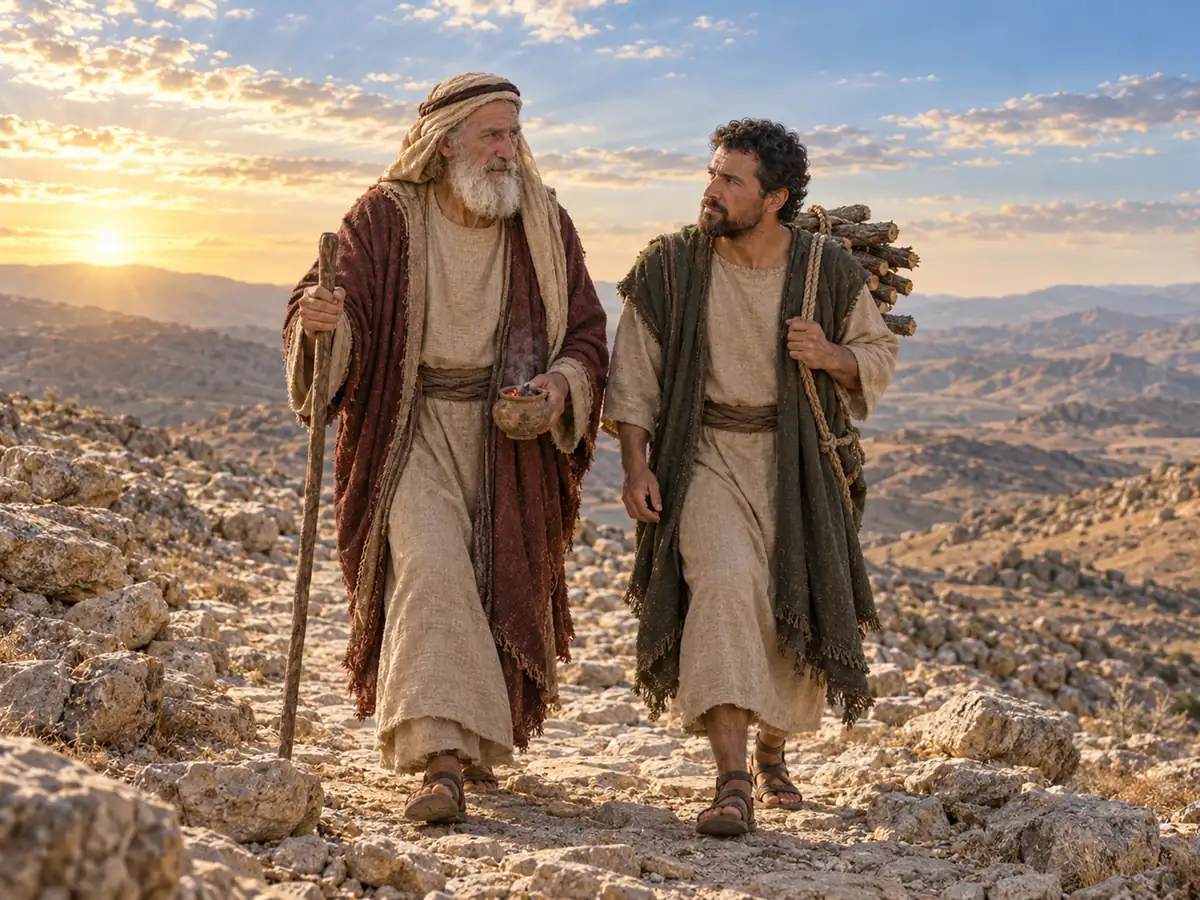 Abraham e Isaac en el monte: recreación artística