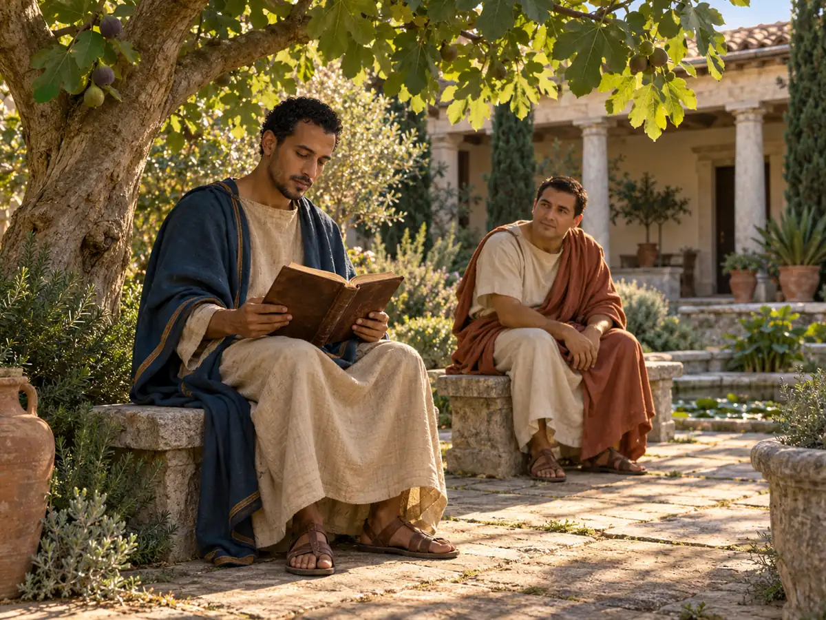 San Agustín: toma y lee: recreación artística