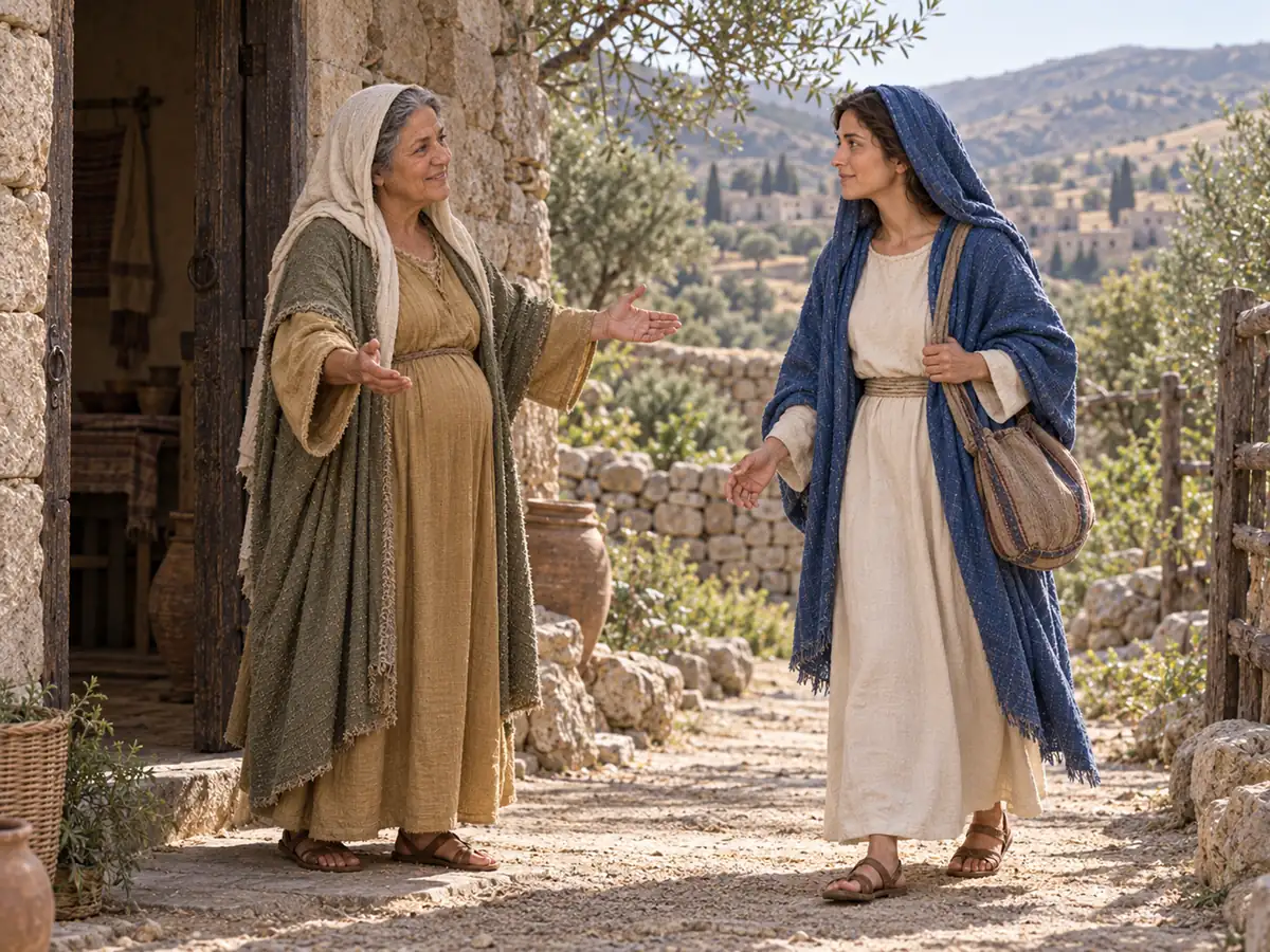 María visita a Isabel: recreación artística