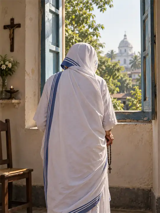 Recreación artística de Santa Teresa de Calcuta