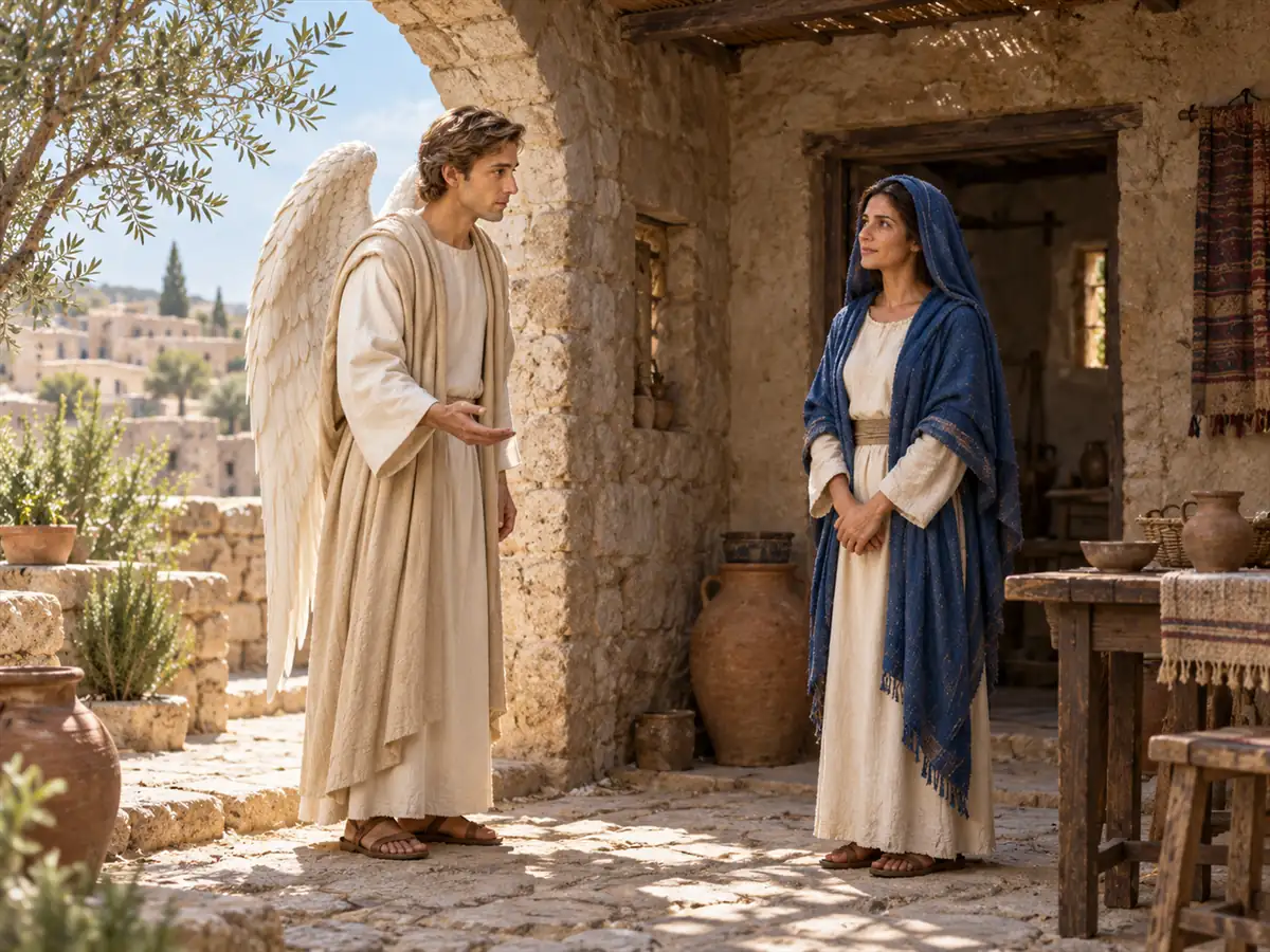 María dice sí: recreación artística del Evangelio de este día