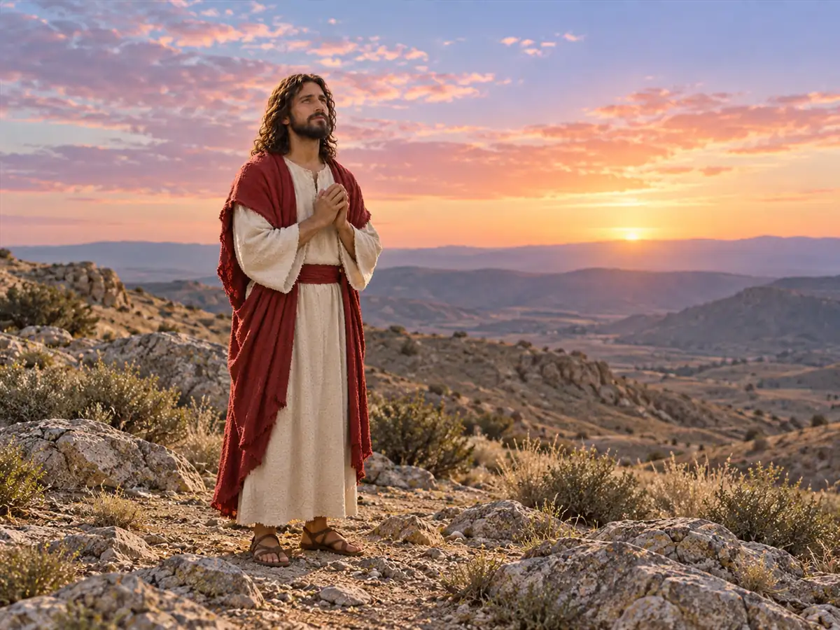 Cuarenta días en el desierto: recreación artística del Evangelio de este día