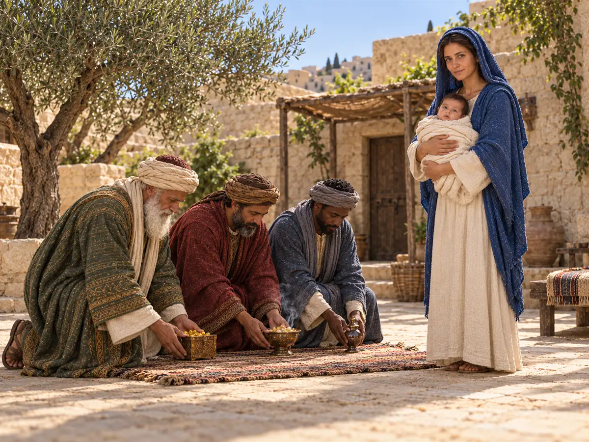 Los magos siguen la estrella: recreación artística del Evangelio de este día