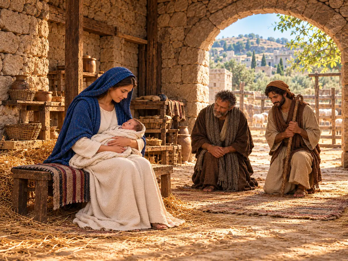 La Madre de Dios: recreación artística del Evangelio de este día